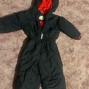 Lands End Navy &  Red Hooded Snowsuit 2T